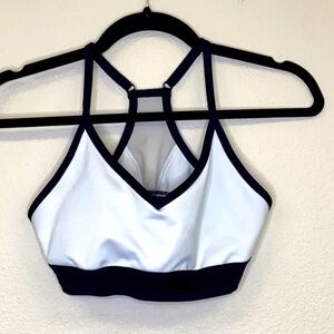 Women's White and Black Sports Bra